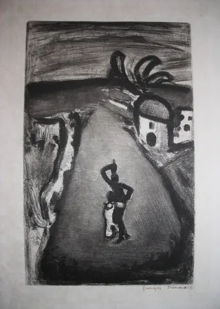 Radierung Rouault - Paysage Tropical