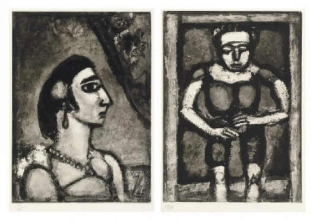 Radierung Und Aquatinta Rouault - Quatorze planches gravées pour Les fleurs du mal