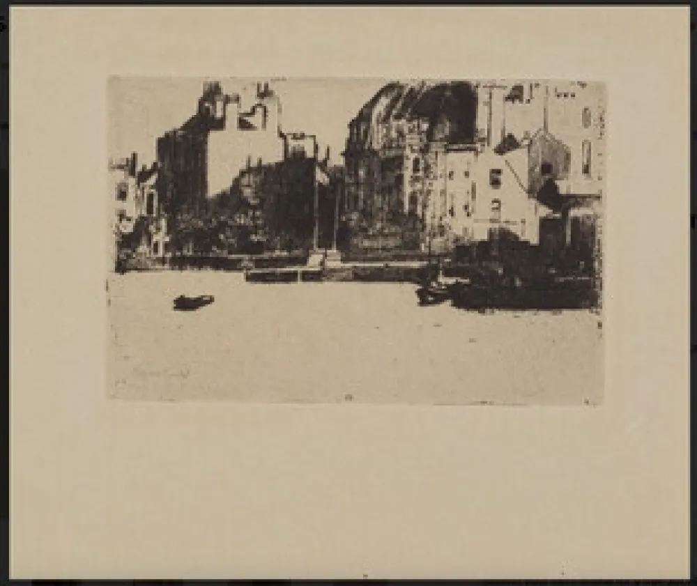 Radierung Roussel - Chelsea Palaces (black-and-white version)