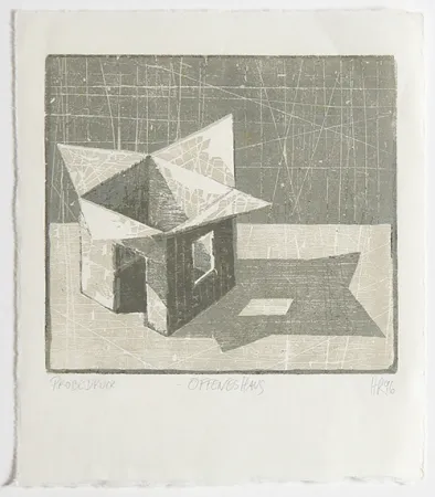 Holzschnitt Rüngeler - Offenes Haus