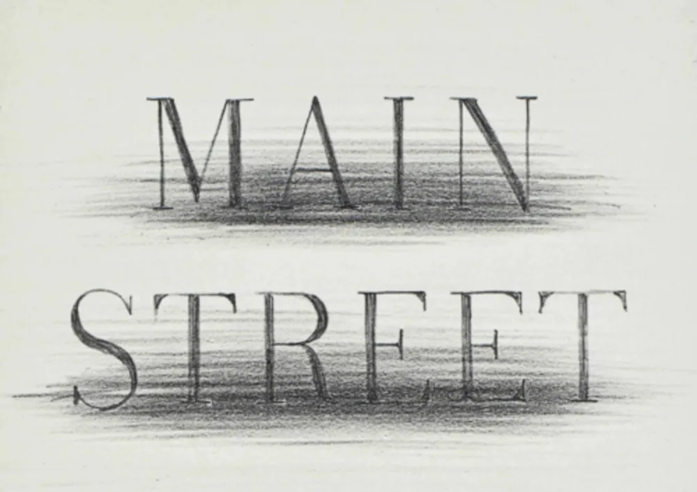 Lithographie Ruscha - Main Street