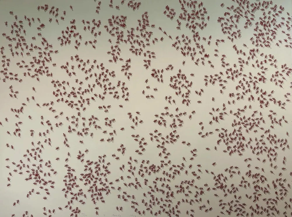 Siebdruck Ruscha - Red Ants from the Insects Portfolio