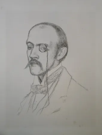 Lithographie Rysselberghe - Portrait “Henri de Regnier“