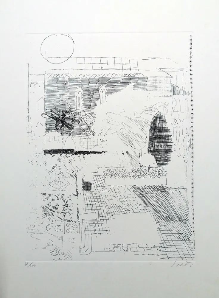 Radierung Saetti - Paesaggio