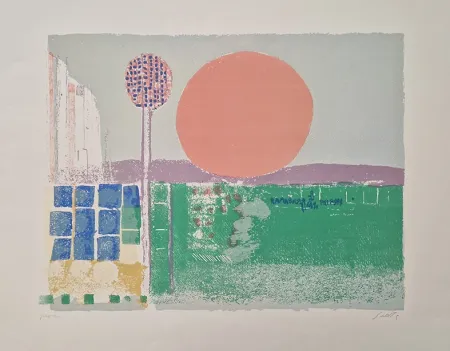 Lithographie Saetti - Tramonto a Venezia