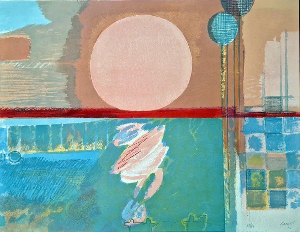 Lithographie Saetti - Vaporetto sotto il sole