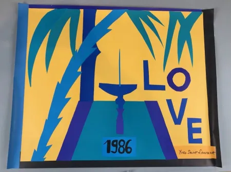 Lithographie Saint Laurent - LOVE 1986