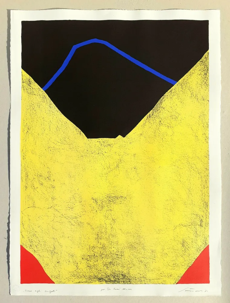 Lithographie Santomaso - Rosso agli angoli