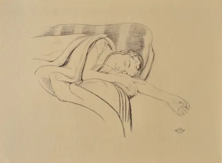 Stich Sauer - Jeune femme dormant