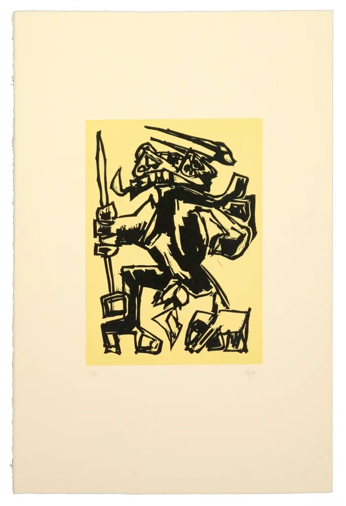 Linolschnitt Saura - Como el toro, he nacido Para el luto...