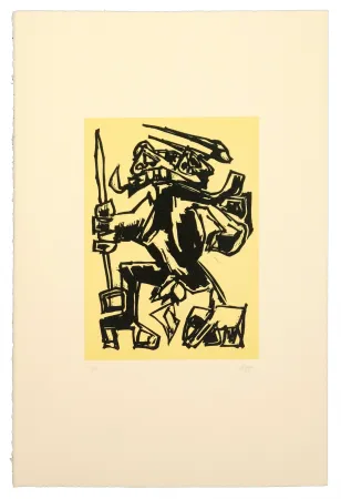 Linolschnitt Saura - Como el toro, he nacido Para el luto...