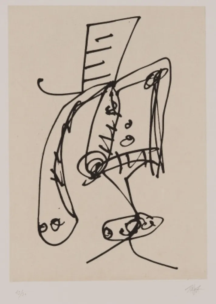 Radierung Und Aquatinta Saura - Frauen portrait mit Hut 2