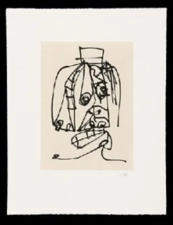 Radierung Und Aquatinta Saura - Frauen Portrait mit Hut 3