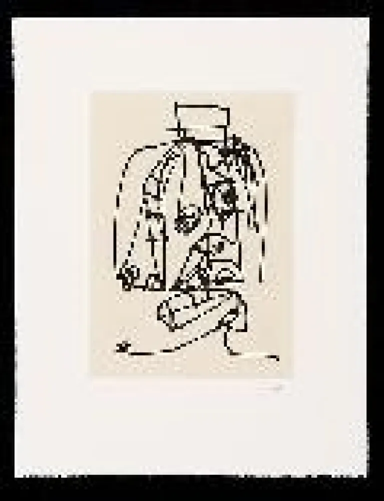 Radierung Und Aquatinta Saura - Frauen portrait mit Hut 3