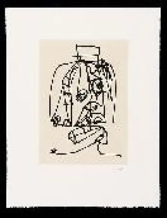 Radierung Und Aquatinta Saura - Frauen portrait mit Hut 3