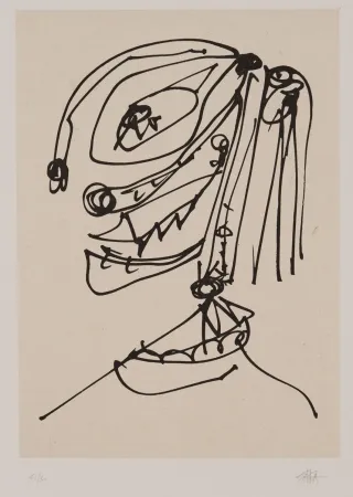 Radierung Und Aquatinta Saura - Frauen portrait mit Hut 4