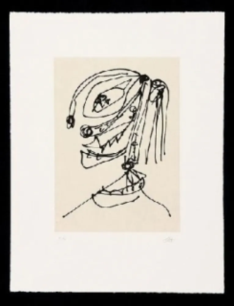 Radierung Und Aquatinta Saura - Frauen Portrait mit Hut 4