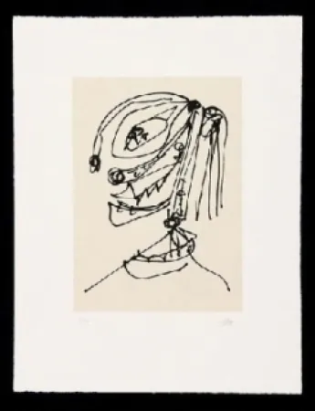 Radierung Und Aquatinta Saura - Frauen Portrait mit Hut 4