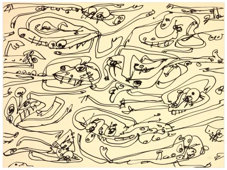 Lithographie Saura - La paresse