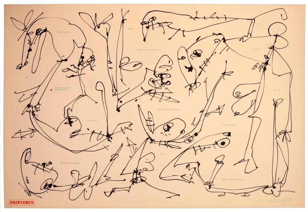 Linolschnitt Saura - Les quatre saisons, Printemps