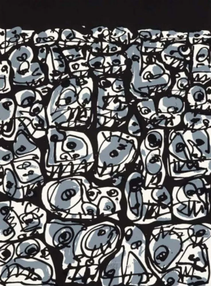 Siebdruck Saura - Multitud