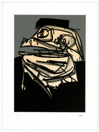 Lithographie Saura - Portrait IX