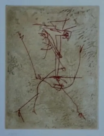 Radierung Und Aquatinta Saura - Tête