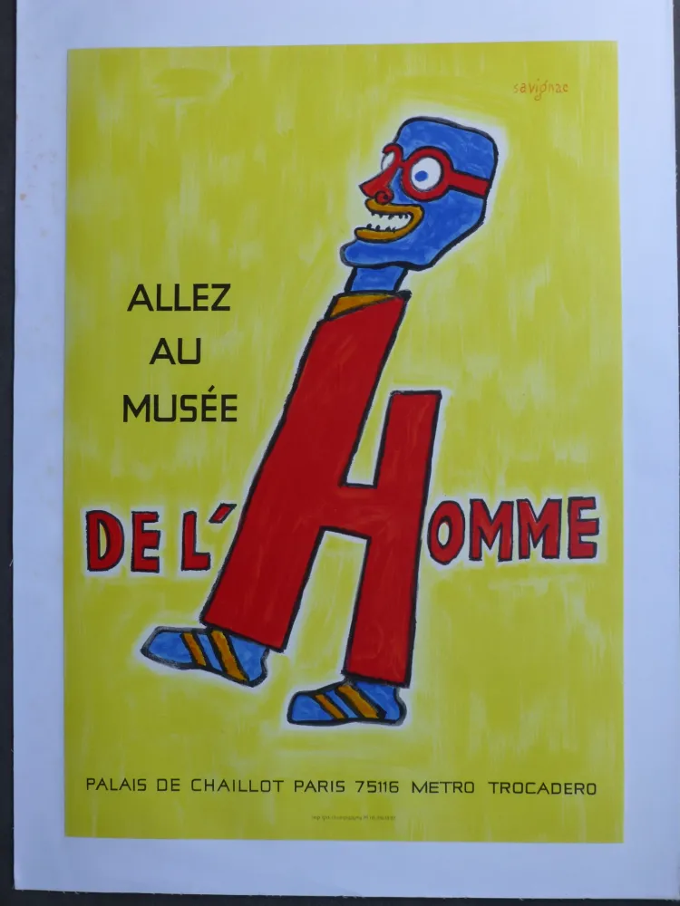 Plakat Savignac - Allez au musée de l'homme 