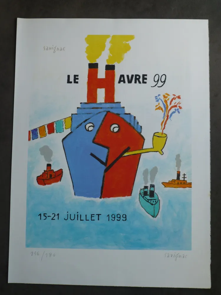 Lithographie Savignac - Le Havre 1999