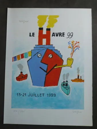 Lithographie Savignac - Le Havre 1999