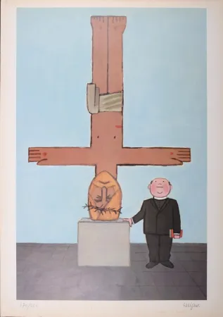 Lithographie Savignac - L'Eglise