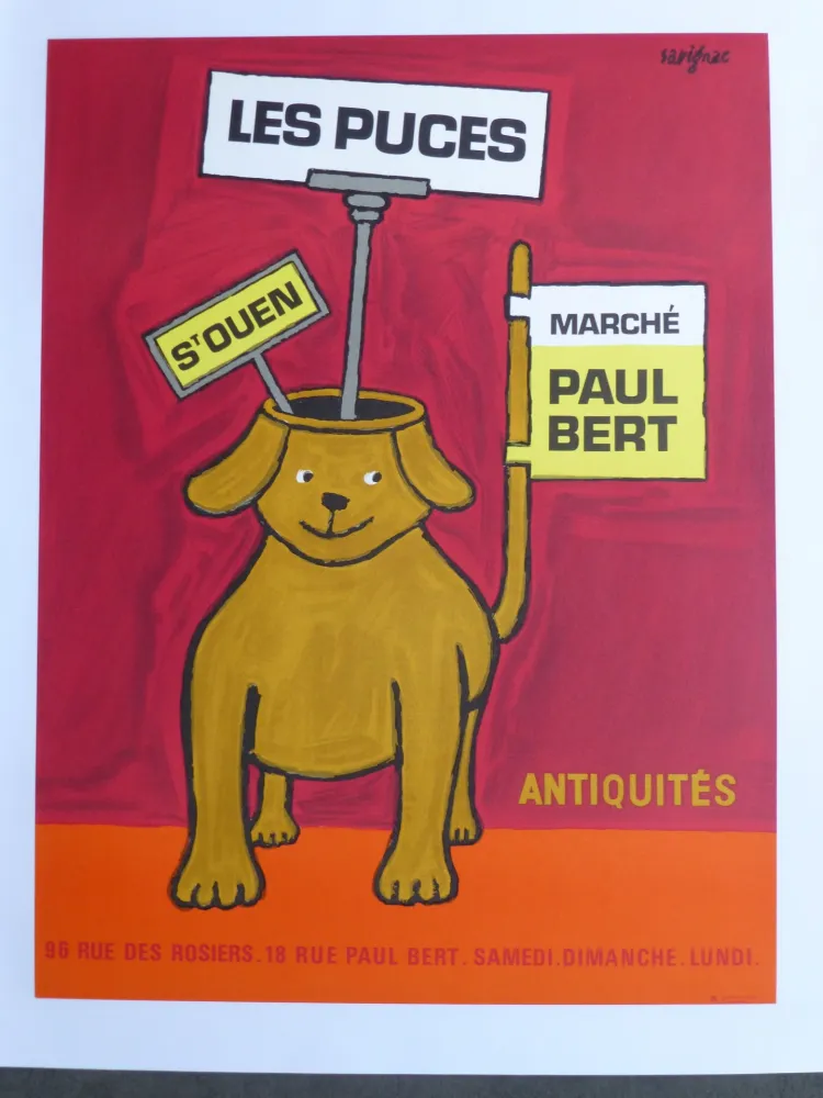 Plakat Savignac - Les puces de Saint Ouen 