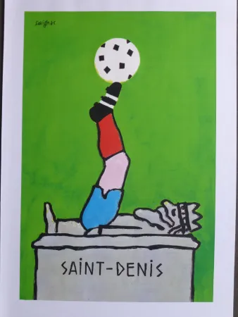 Plakat Savignac - Saint Denis (coupe du monde de football) 1998