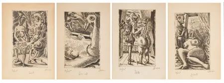 Radierung Savinio - Stratagemmi d'amore