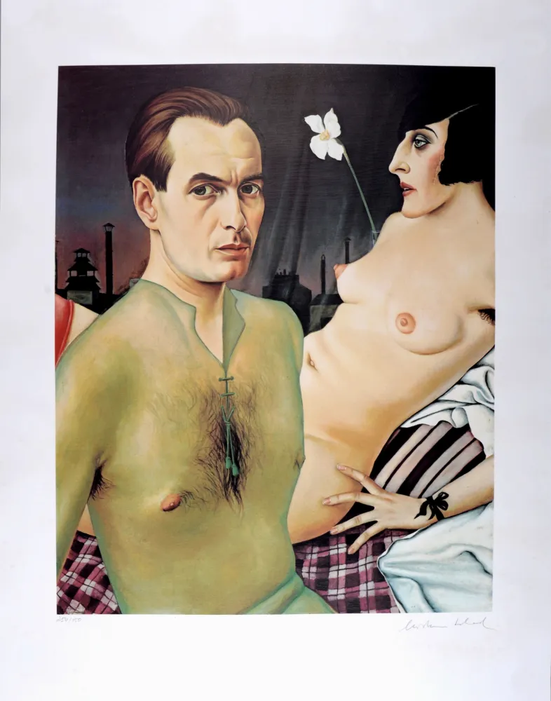 Siebdruck Schad - Self Portrait with Model, Hand-signed
