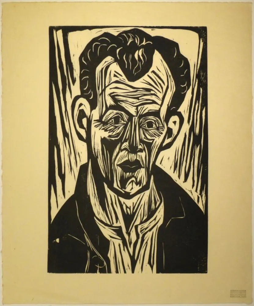 Holzschnitt Scherer - Porträt Paul Camenisch