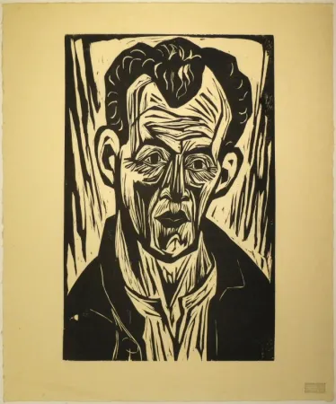 Holzschnitt Scherer - Porträt Paul Camenisch