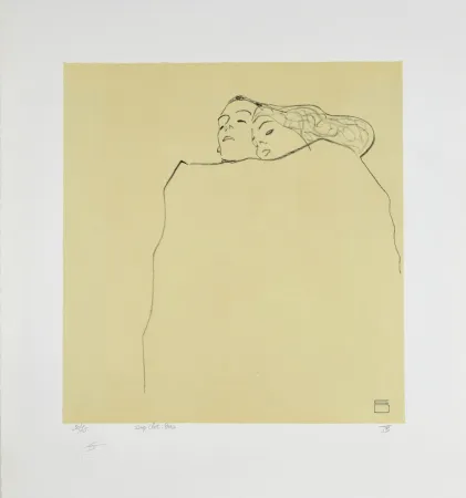Lithographie Schiele - Couple Endormi, 1909 | Sleeping Couple, 1909