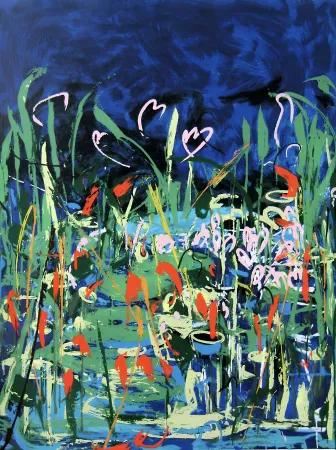 Siebdruck Schifano - Mario Schifano (1934–1998) – Acquatico IV – Multi-material enamel screen printing, created with 35 colour passes – 1993