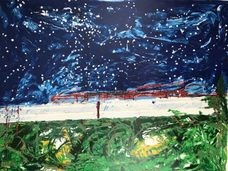 Siebdruck Schifano - Mario Schifano (1934–1998) – TRENO GIAPPONESE – Enamel screen print in 48 colors on Magnani paper – 1989