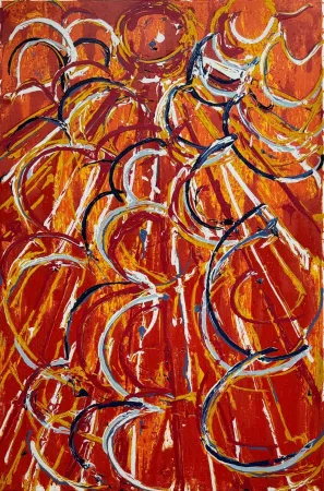 Siebdruck Schifano - Nella vetrata rossa