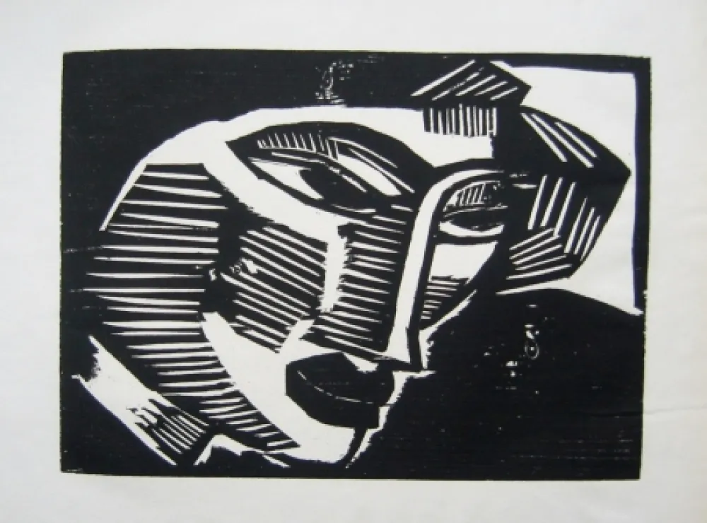 Holzschnitt Schmidt-Rottluff - Frauenkopf (Woman's Head)