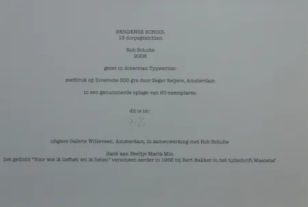 Siebdruck Scholte - Bergen, 13 dorpsgezichten, gafiekmap