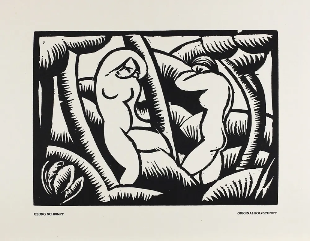 Holzschnitt Schrimpf - Akt IX (Das Kunstblatt)