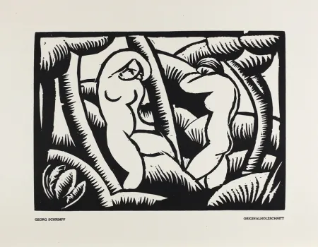 Holzschnitt Schrimpf - Akt IX (Das Kunstblatt)