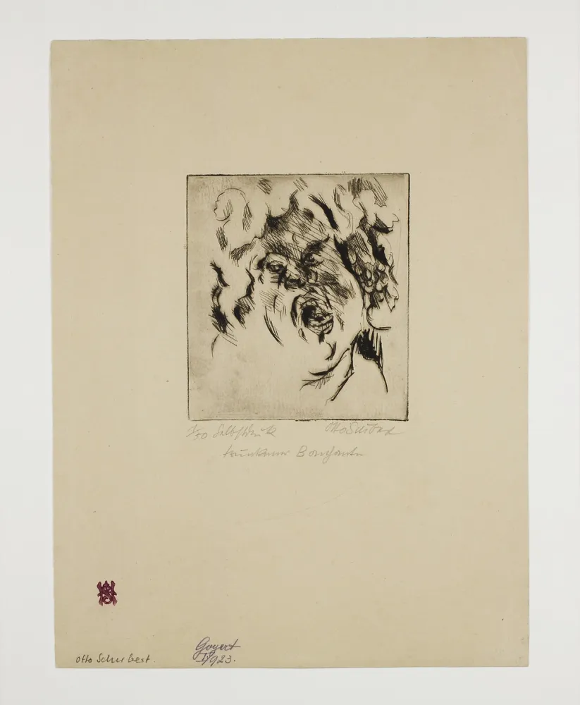 Kaltnadelradierung Schubert - Trunkener Bacchante (Drunken Bacchant)