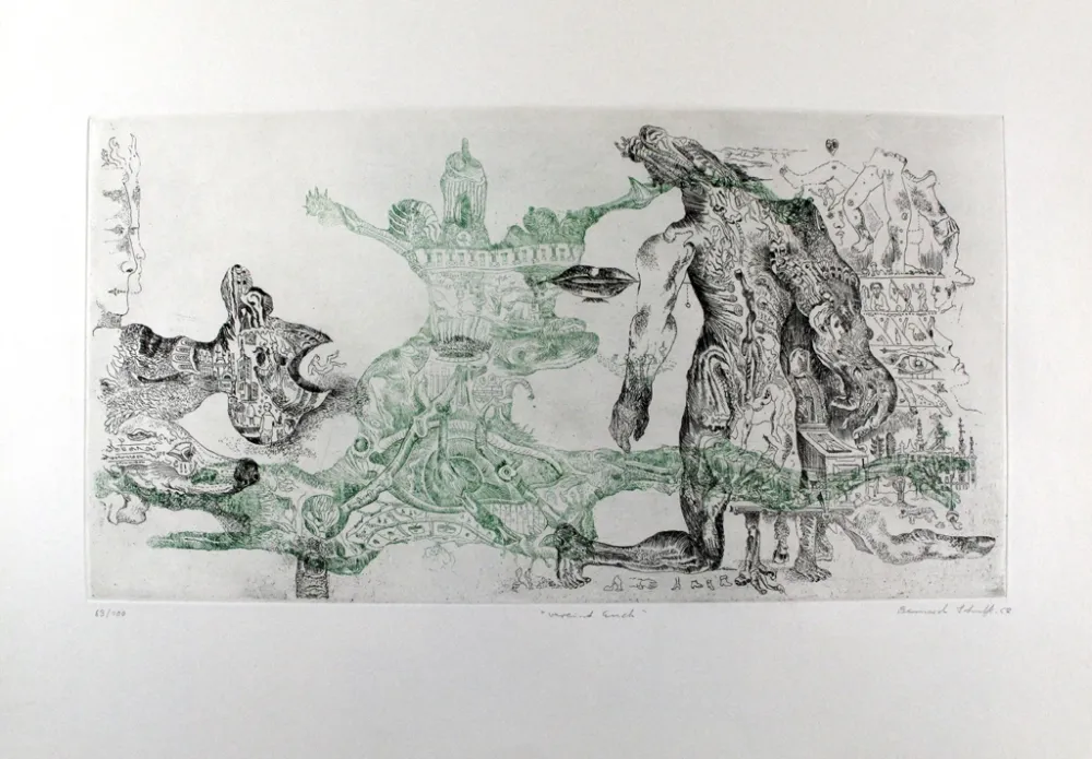 Radierung Schultze - Vereint Euch