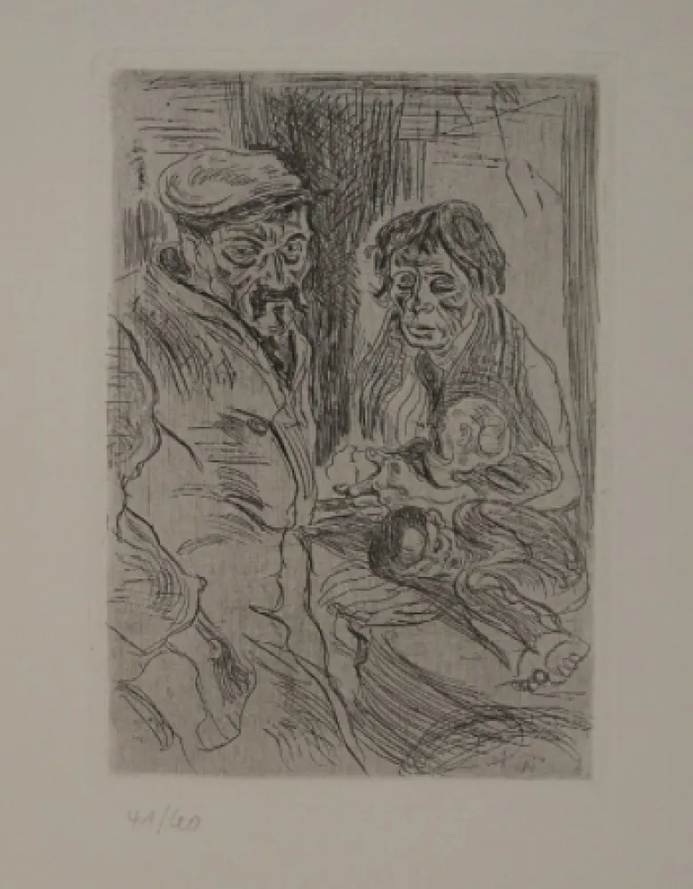 Radierung Schürch - Familie