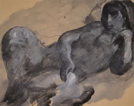 Keine Technische Schürch - Weiblicher liegender Akt