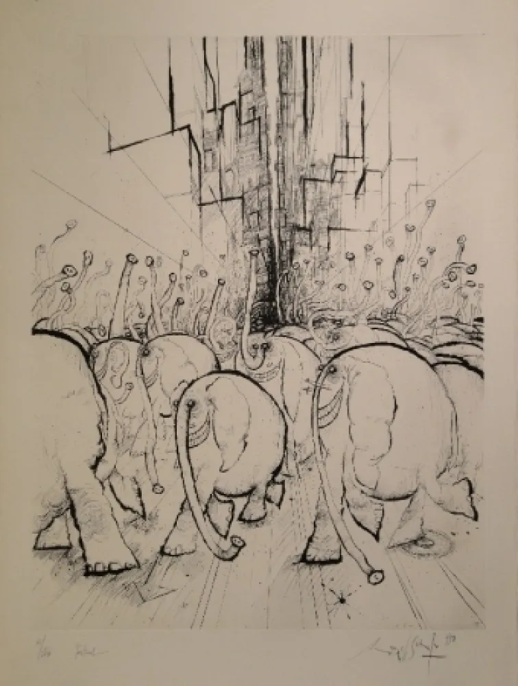 Radierung Searle - Festival